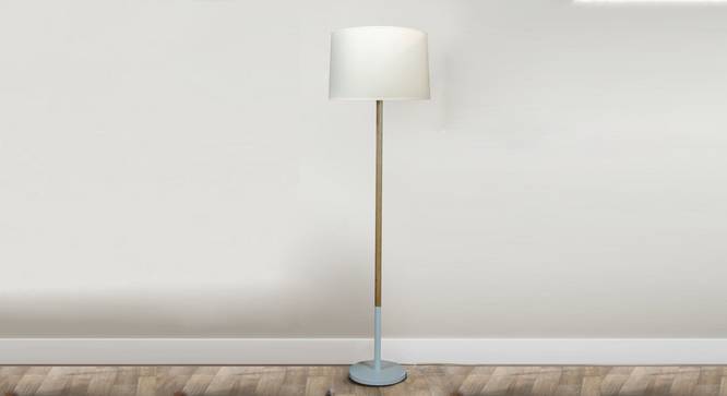Unicorn Floor Lamp (White, White Shade Colour, Cotton Shade Material) by Urban Ladder - Design 1 Semi Side View - 302992