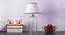 Tesco Table Lamp (Clear Finish, White Shade Colour, Cotton Shade Material) by Urban Ladder - Semi Side View - 