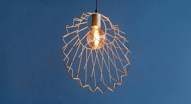 Uchiwa Hanging Lamp (Gold Finish) by Urban Ladder - Design 1 Full View - 303050