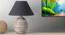 Lavery Table Lamp (Black Shade Colour, Cotton Shade Material, White - Distressed Finish) by Urban Ladder - Design 1 Semi Side View - 303154