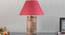 Manderley Table Lamp (Natural, Cotton Shade Material, Maroon Shade Colour) by Urban Ladder - Design 1 Semi Side View - 303187