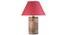 Manderley Table Lamp (Natural, Cotton Shade Material, Maroon Shade Colour) by Urban Ladder - Design 1 Details - 303188