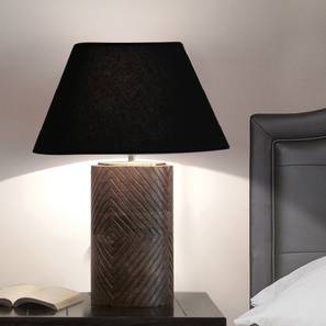 Table Lamps Design Roman Table Lamp (Brown, Black Shade Colour, Cotton Shade Material)