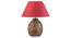Samsula Table Lamp (Natural, Cotton Shade Material, Maroon Shade Colour) by Urban Ladder - Design 1 Details - 303206