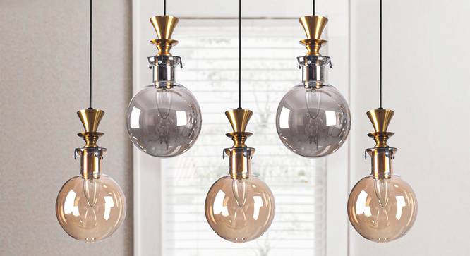 Rosenfort Hanging Cluster (Amber Gold) by Urban Ladder - Design 1 Semi Side View - 303295