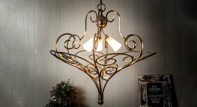 Maggimae Chandelier (Gold & Silver) by Urban Ladder - Design 1 Half View - 303432