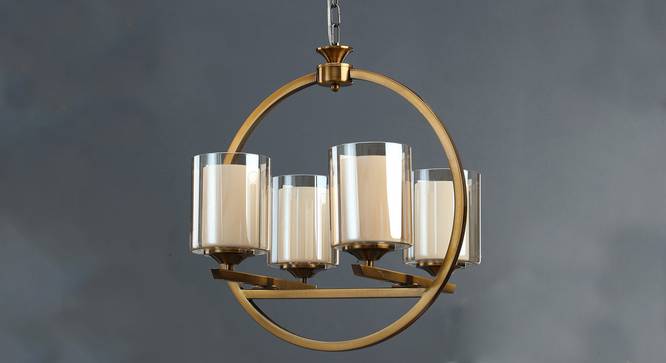 Masakee Chandelier (Brass White) by Urban Ladder - Design 1 Semi Side View - 303502