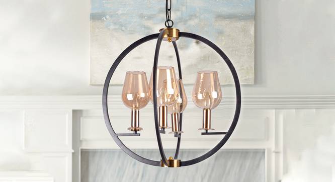Mercana Chandelier (Black & Gold) by Urban Ladder - Design 1 Semi Side View - 303509