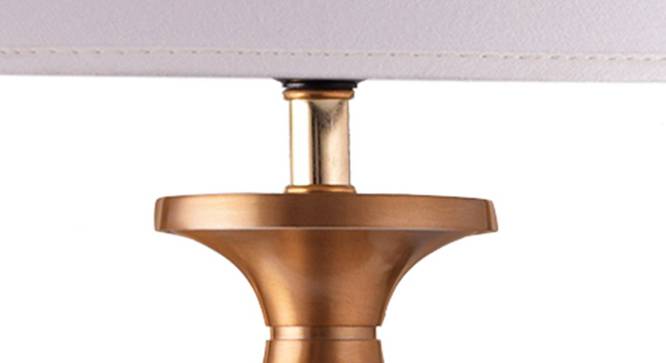 Milo Table Lamp (Brass, White Shade Colour, Cotton Shade Material) by Urban Ladder - Design 1 Close View - 303524