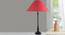 Pedro Table Lamp (Black, Cotton Shade Material, Maroon Shade Colour) by Urban Ladder - Design 1 Semi Side View - 303542