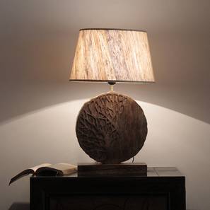 Table Lamps Design Pertu Table Lamp (Brown, Cotton Shade Material, Off White Shade Colour)