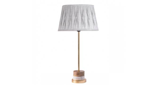 Fegan Table Lamp (Grey Shade Colour, Cotton Shade Material, Brass White) by Urban Ladder - Design 1 Details - 303901