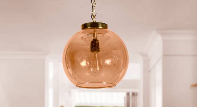 Alufoil Hanging Lamp (Amber) by Urban Ladder - Design 1 Semi Side View - 