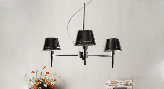 Conley Chandelier (Chrome, Metal Shade Material) by Urban Ladder - Design 1 Semi Side View - 