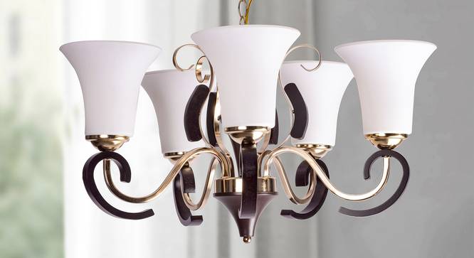 Suki Fusion Chandelier (Gold) by Urban Ladder - Design 1 Semi Side View - 304220