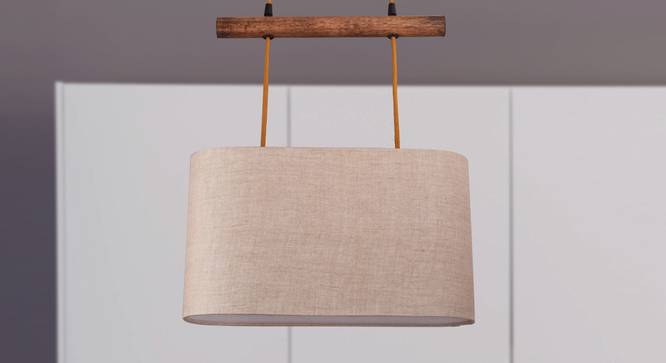 Tartan Hanging Lamp (Beige) by Urban Ladder - Design 1 Semi Side View - 304226