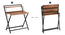 Bruno - Charles Study Set (Teak Finish, Black) by Urban Ladder - Cross View Design 1 - 304292