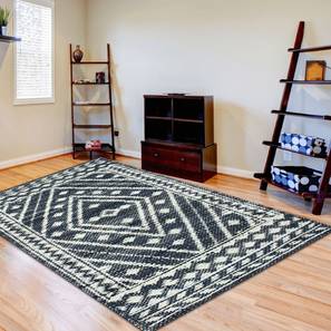 Ghar Ghar Design Black Aztec Hand Woven Jute 4 X 2 Feet Carpet