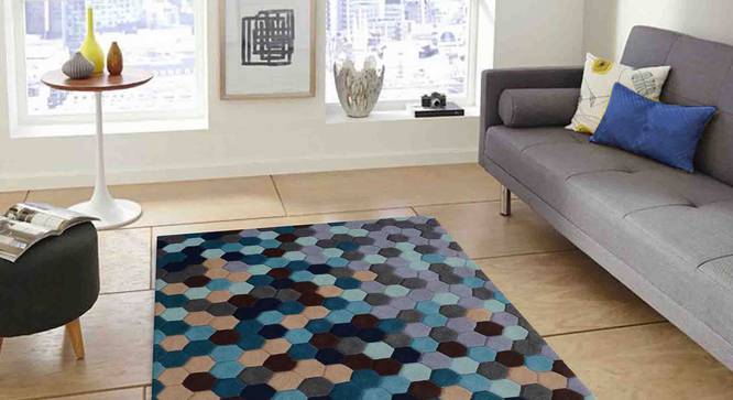 Carina Carpet (Blue, 122 x 183 cm  (48" x 72") Carpet Size) by Urban Ladder - Front View Design 1 - 304821
