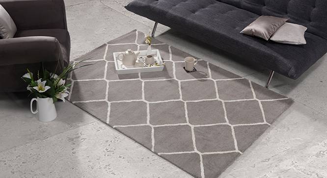 Virginia Hand Tufted Carpet (Grey, 152 x 236 cm  (60 x 93") Carpet Size) by Urban Ladder - - 30508