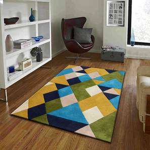 Decor Bestsellers Design Green Geometrics Hand Tufted Wool Carpet