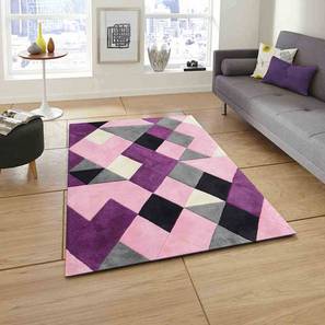 The More All Products Design Purple Geometric Hand Tufted Wool 3 X 5 Feet Carpet