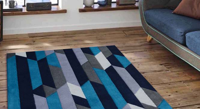Draco Carpet (Blue, 122 x 183 cm  (48" x 72") Carpet Size) by Urban Ladder - Front View Design 1 - 305683