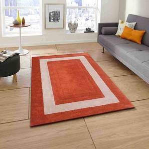 Carpets And Rugs In Kolkata Design Orange Solids Hand Tufted Wool 2 X 5 Feet Carpet