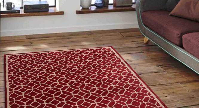Elena Carpet (Red, 56 x 140 cm (22" x 55") Carpet Size) by Urban Ladder - Front View Design 1 - 305911