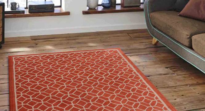 Elena Carpet (Orange, 56 x 140 cm (22" x 55") Carpet Size) by Urban Ladder - Front View Design 1 - 305941