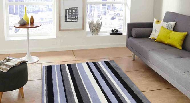 Selvico Carpet (91 x 152 cm  (36" x 60") Carpet Size, Black and White) by Urban Ladder - Front View Design 1 - 306343