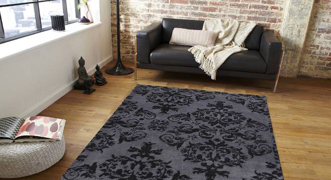 Zafar Carpet (91 x 152 cm  (36" x 60") Carpet Size, Grey & Black) by Urban Ladder - Front View Design 1 - 306895