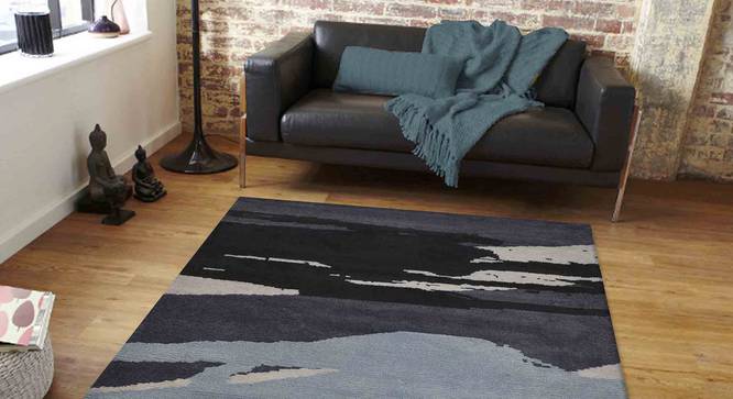 Domenico Carpet (Black, 122 x 183 cm  (48" x 72") Carpet Size) by Urban Ladder - Front View Design 1 - 307562
