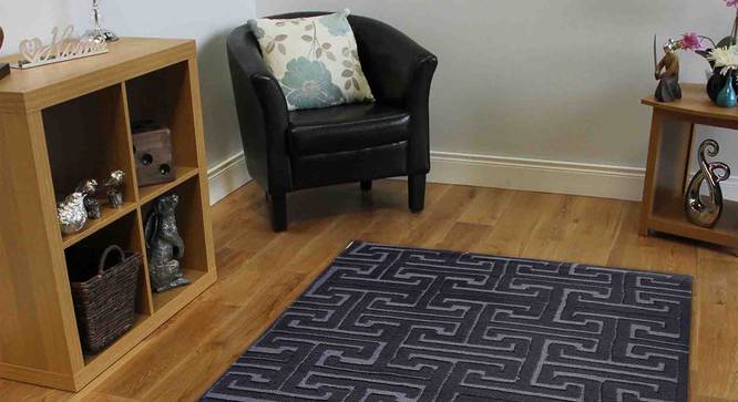 Alfredo Carpet (91 x 152 cm  (36" x 60") Carpet Size, Grey & Black) by Urban Ladder - Front View Design 1 - 307825