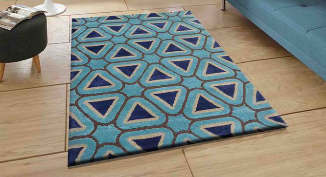 Casmiro Carpet (Blue, 56 x 140 cm (22" x 55") Carpet Size) by Urban Ladder - Front View Design 1 - 307938