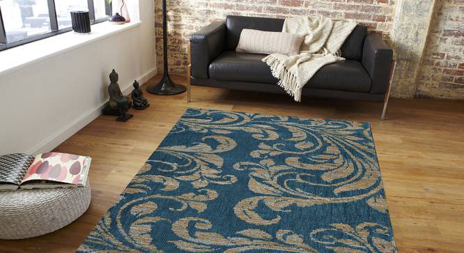 Zinmar Carpet (Blue, 122 x 183 cm  (48" x 72") Carpet Size) by Urban Ladder - Front View Design 1 - 308101