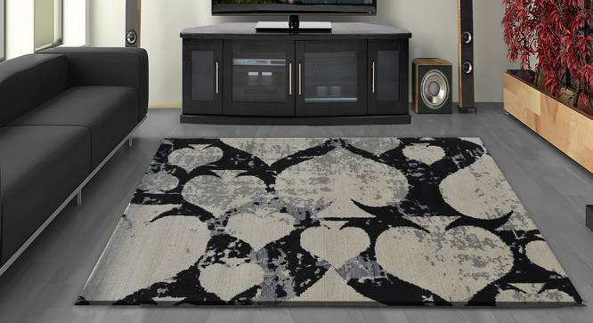 Spades Carpet (Black, 56 x 140 cm (22" x 55") Carpet Size) by Urban Ladder - Front View Design 1 - 308274