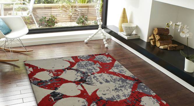Spades Carpet (Red, 91 x 152 cm  (36" x 60") Carpet Size) by Urban Ladder - Front View Design 1 - 308314