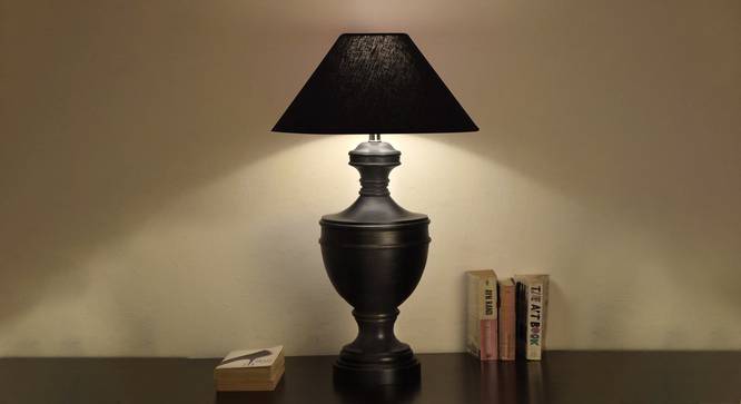 Copse Table Lamp (Black, Black Shade Colour, Cotton Shade Material) by Urban Ladder - Design 1 Half View - 308772