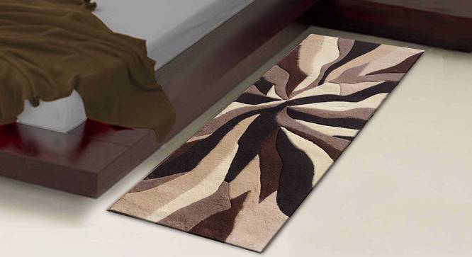 Carmela Table Runner (Brown, 56 x 140 cm (22" x 55") Table Linen Size) by Urban Ladder - Front View Design 1 - 309110