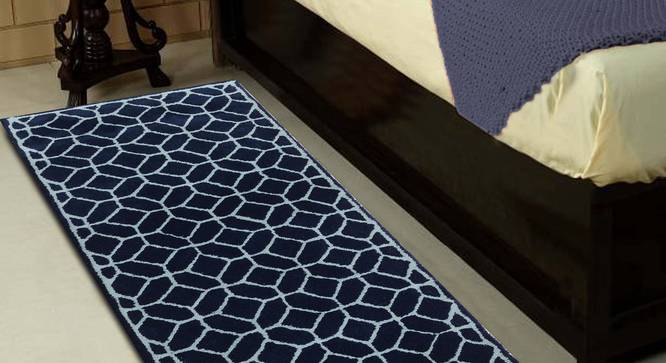 Elena Table Runner (Blue, 56 x 140 cm (22" x 55") Table Linen Size) by Urban Ladder - Front View Design 1 - 309188