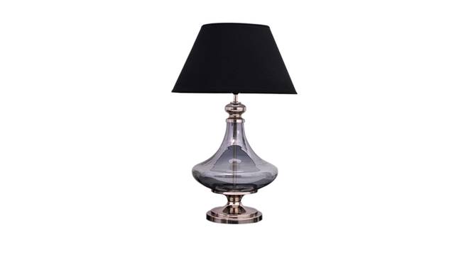 Delicea Table Lamp (Blue, Black Shade Colour, Cotton Shade Material) by Urban Ladder - Front View Design 1 - 