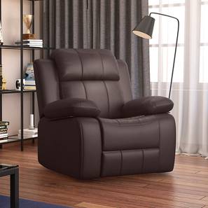 Recliners Design Griffin Leatherette One Seater Manual Recliner in Dark Chocolate Leatherette Colour