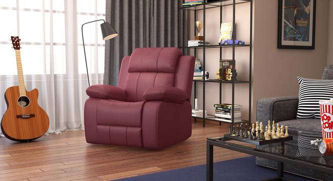 Griffin Recliner (One Seater, Burgundy Leatherette) by Urban Ladder - Design 1 Full View - 310952