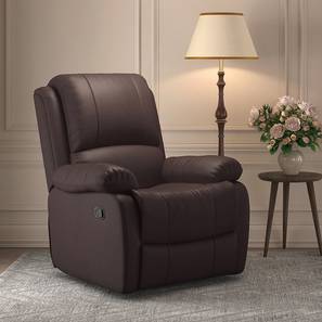Recliners Design Lebowski Leatherette One Seater Manual Recliner in Dark Chocolate Leatherette Colour