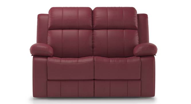 Griffin Recliner (Two Seater, Burgundy Leatherette) by Urban Ladder - Front View Design 1 - 311059