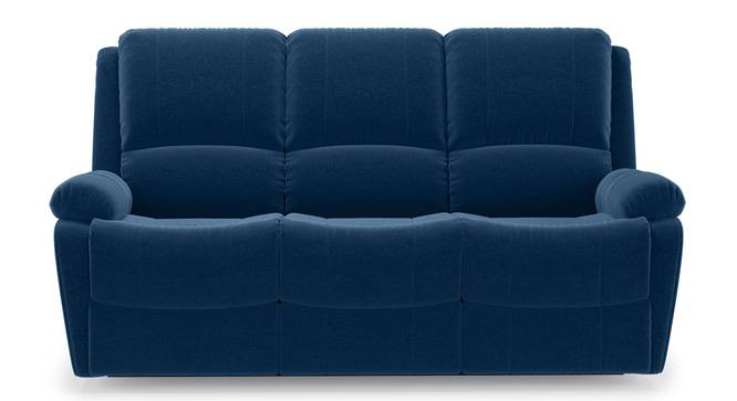 Lebowski Recliner (Three Seater, Cobalt Fabric) by Urban Ladder - Front View Design 1 - 311993