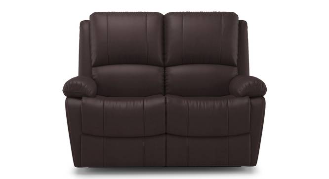 Lebowski Recliner (Two Seater, Dark Chocolate Leatherette) by Urban Ladder - Front View Design 1 - 312013