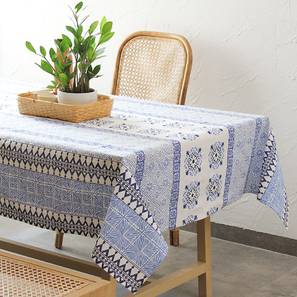 Table Covers Design Alankaar Table Cover (Blue, 150 x 150 cm  (60" x 60") Size)