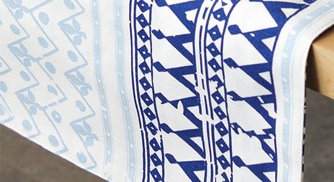 Valleri Table Runner (Blue, Abstract Design) by Urban Ladder - Design 1 Close View - 312182